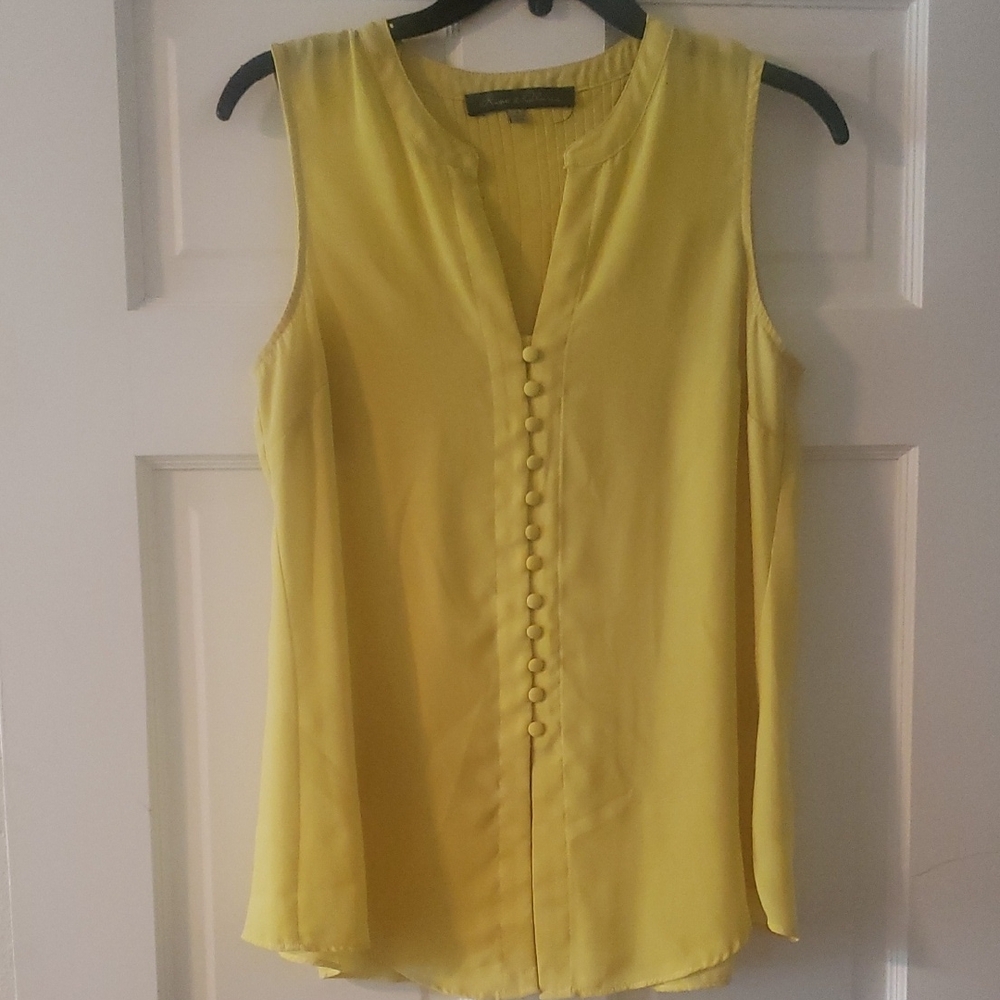 Rose & Olive Sunny Yellow Sleeveless Blouse